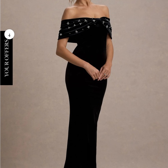 Club L London Dresses & Skirts - Club L London WEST END Embellished Bardot Gown